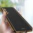 Vaku ® OnePlus Nord CE Luxemberg Series Leather Stitched Gold Electroplated Soft TPU Back Cover
