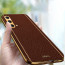 Vaku ® OnePlus Nord CE Luxemberg Series Leather Stitched Gold Electroplated Soft TPU Back Cover