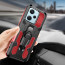 Vaku ® Xiaomi Redmi Note 12 5G Vanguard Military Grade Armor Case with Metal Belt Clip Kickstand Back Cover