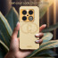 Vaku ® OnePlus 10 Pro Skylar Series Leather Stitched Gold Electroplated Soft TPU Back Cover