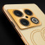 Vaku ® OnePlus Skylar Series Leather Stitched Gold Electroplated Soft TPU Back Cover