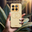 Vaku ® OnePlus 10T 5G Skylar Series Leather Stitched Gold Electroplated Soft TPU Back Cover