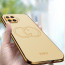 Vaku ® Oppo F17 Skylar Leather Pattern Gold Electroplated Soft TPU Back Cover
