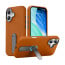 Vaku Luxos ® Apple iPhone 17 Zayro Magpro Leather Scratch Resistant Military-Grade Case With Alloy Metal Stand Shockproof Protective Back Cover