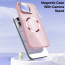 Vaku ® Apple iPhone 14 Pro Max Rime Frosted Magnetic Magpro Translucent Camera Protector Case with Built-in Stash Stand Back Cover