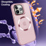 Vaku ® Apple iPhone 15 Pro Max Rime Frosted Magnetic Magpro Translucent Camera Protector Case with Built-in Stash Stand Back Cover