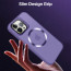 Vaku ® Apple iPhone 15 Pro Rime Frosted Magnetic Magpro Translucent Camera Protector Case with Built-in Stash Stand Back Cover
