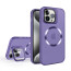 Vaku ® Apple iPhone 15 Pro Rime Frosted Magnetic Magpro Translucent Camera Protector Case with Built-in Stash Stand Back Cover