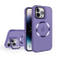 Vaku ® Apple iPhone 14 Pro Max Rime Frosted Magnetic Magpro Translucent Camera Protector Case with Built-in Stash Stand Back Cover