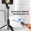 Vaku ® Aluminum Extendable Selfie Stick Tripod with Bluetooth Remote + Fill Light Compatible with iPhone 12/12Pro/ Max/11 Pro/11 -Black