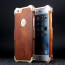 R-JUST ® Apple iPhone 6 / 6S Rosewood Shockproof Aluminium Metal+Wooden Bumper with Leather Veneer Back Cover