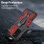 Vaku ® Vivo V25 5G Vanguard Military Grade Armor Case with Metal Belt Clip Kickstand Back Cover