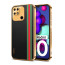 Vaku ® Xiaomi Redmi 10 4G Felix Line Leather Stitched Gold Electroplated Soft TPU Back Cover Case