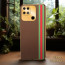 Vaku ® Xiaomi Redmi 10 4G Felix Line Leather Stitched Gold Electroplated Soft TPU Back Cover Case