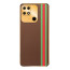 Vaku ® Xiaomi Redmi 10 4G Felix Line Leather Stitched Gold Electroplated Soft TPU Back Cover Case