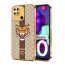 Vaku ® Xiaomi Redmi 10 4G Lynx Leather Stitched Gold Electroplated Soft TPU Back Cover Case
