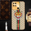 Vaku ® Xiaomi Redmi 10 4G Lynx Leather Stitched Gold Electroplated Soft TPU Back Cover Case