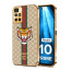 Vaku ® Xiaomi Redmi 10 Prime Lynx Designer Leather Pattern Gold Electroplated Soft TPU Back Cover Case