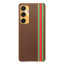 Vaku ® Samsung Galaxy S23 FE Felix Line Leather Stitched Gold Electroplated Soft TPU Back Cover Case