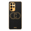 Vaku ® Samsung Galaxy S22 Ultra Skylar Leather Pattern Gold Electroplated Soft TPU Back Cover