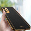 Vaku ® Samsung Galaxy A73 5G Luxemberg Series Leather Stitched Gold Electroplated Soft TPU Back Cover
