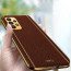 Vaku ® Samsung Galaxy A73 5G Luxemberg Series Leather Stitched Gold Electroplated Soft TPU Back Cover