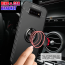 Vaku ® Samsung Galaxy S10 Plus Ring Holder Auto Focus Leather Stitched Soft Silicone 4 Frames plus ultra-thin case transparent cover