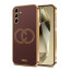 Vaku ® Samsung Galaxy S23 FE Skylar Leather Pattern Gold Electroplated Soft TPU Back Cover