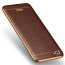 Vaku ® Vivo Y53 European Leather Stitched Gold Electroplated Soft TPU Back Cover