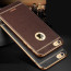 VAKU ® Apple iPhone 6 / 6S Leather Stitched Gold Electroplated Soft TPU Back Cover