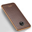 VAKU ®  Motorola Moto G5 Plus European Leather Stitched Gold Electroplated Soft TPU Back Cover