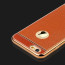 VAKU ® Apple iPhone 7 Leather Stitched Gold Electroplated Soft TPU Back Cover