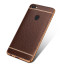 Vaku ® Oppo F5 Leather Stitched Gold Electroplated Soft TPU Back Cover