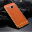 VAKU ® Samsung Galaxy J5 (2016) Leather Stitched Gold Electroplated Soft TPU Back Cover