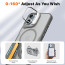 Vaku Luxos ® Apple iPhone 16 Plus Therox Certified Mag-Safe Translucent Cover with Stand Holder Camera Screen Protector Shockproof Protective Back cover