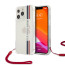US Polo Assn ® Shiny with Red Nylon Cord New Design case for Apple iPhone 13 Pro Max (6.7") - Transparent