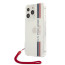 US Polo Assn ® Shiny with Red Nylon Cord New Design case for Apple iPhone 13 Pro Max (6.7") - Transparent