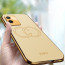 Vaku ® Vivo T1x Skylar Leather Pattern Gold Electroplated Soft TPU Back Cover