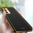 Vaku ® Vivo V23e 5G Luxemberg Series Leather Stitched Gold Electroplated Soft TPU Back Cover