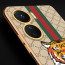 Vaku ® Vivo Y16 Lynx Designer Leather Pattern Gold Electroplated Soft TPU Back Cover Case