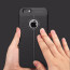 Vaku ® Apple iPhone 6 / 6S Auto Focus Leather Stitched Edition Soft Silicone 4 Frames plus ultra-thin case transparent cover