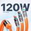 Vaku Luxos ® 3-in-1 Fast Charging Data Sync Cable 120W Durable Silicone Cable With Lightning, C-Type, Micro USB Ports