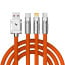 Vaku Luxos ® 3-in-1 Fast Charging Data Sync Cable 120W Durable Silicone Cable With Lightning, C-Type, Micro USB Ports