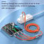 Vaku Luxos ® 3-in-1 Fast Charging Data Sync Cable 120W Durable Silicone Cable With Lightning, C-Type, Micro USB Ports