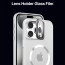 Vaku ® Apple iPhone 15 Pro Max Rime Frosted Magnetic Magpro Translucent Camera Protector Case with Built-in Stash Stand Back Cover