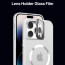 Vaku ® Apple iPhone 14 Pro Max Rime Frosted Magnetic Magpro Translucent Camera Protector Case with Built-in Stash Stand Back Cover