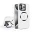 Vaku ® Apple iPhone 15 Pro Rime Frosted Magnetic Magpro Translucent Camera Protector Case with Built-in Stash Stand Back Cover