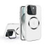 Vaku ® Apple iPhone 15 Rime Frosted Magnetic Magpro Translucent Camera Protector Case with Built-in Stash Stand Back Cover