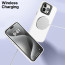 Vaku ® Apple iPhone 15 Pro Rime Frosted Magnetic Magpro Translucent Camera Protector Case with Built-in Stash Stand Back Cover