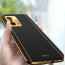 Vaku ® Xiaomi 11T Pro 5G Luxemberg Series Leather Stitched Gold Electroplated Soft TPU Back Cover